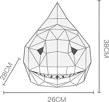 Éç shark animal paper mol mask for costume party cosplay low poly d papercraft art origami diy craft gift handma toys