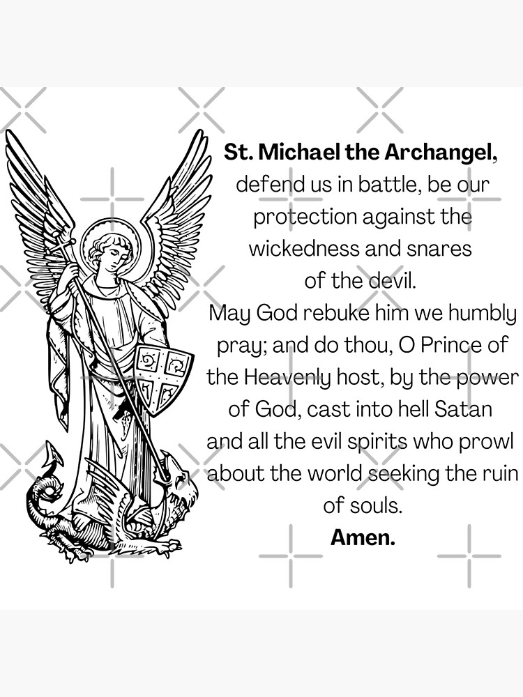 St michael the archangel prayer art print for sale by sincerely