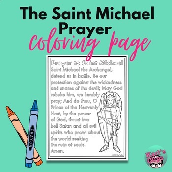 Saint michael the archangel prayer printable poster coloring sheet