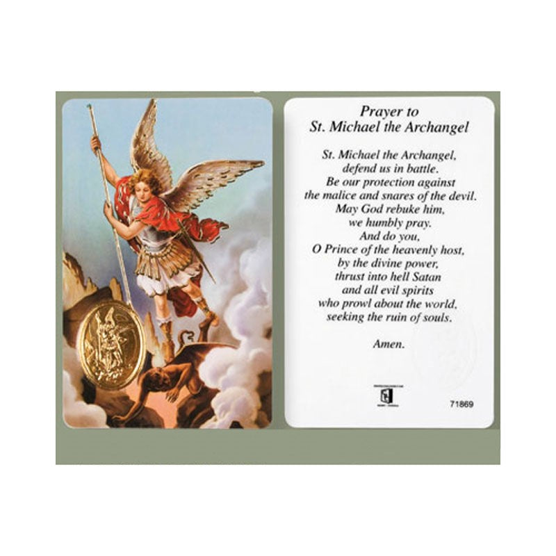 St michael laminated prayer card prayer cards pilgrim shop walsingham â pilgrim gifts