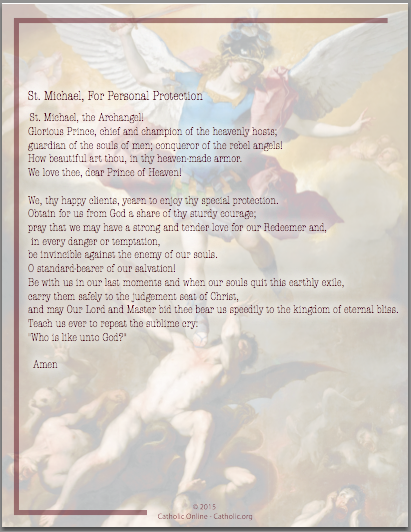 St michael for personal protection prayer free pdf â catholic online learning resources