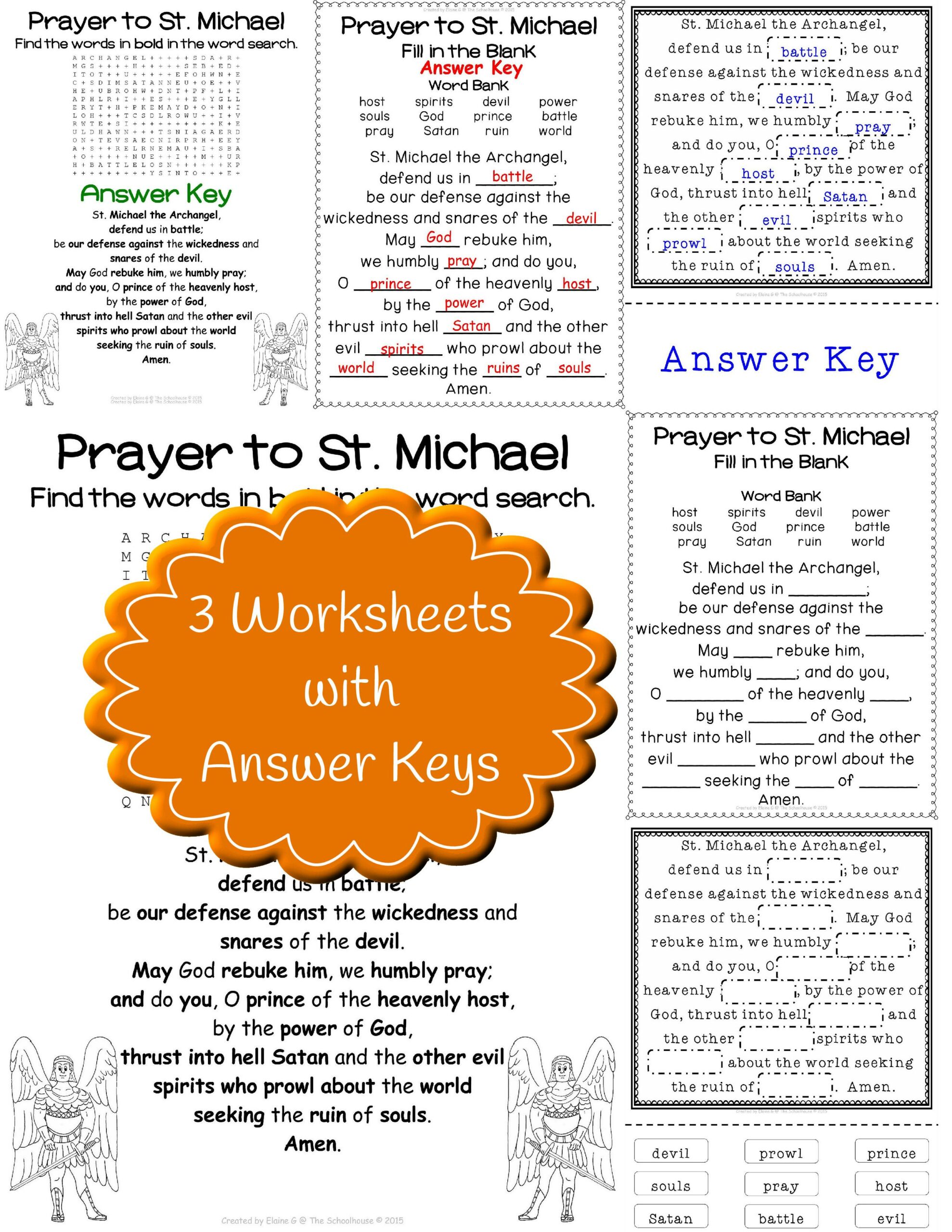 St michael the archangel prayer pack made by teachers