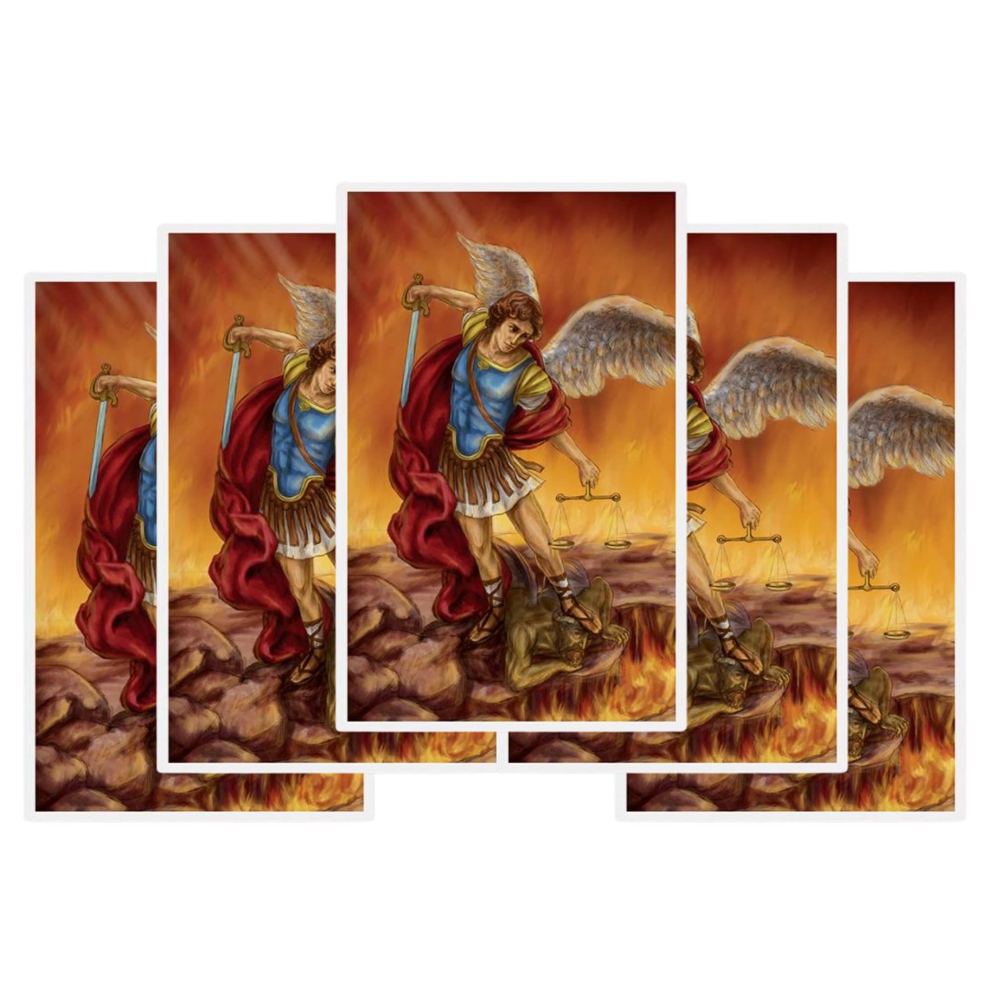 Saint michl the archangel spanish cardstock print with chaplet on back catholic holy prayer card in espaãol for sunday school church and mass x inches pack buy online at