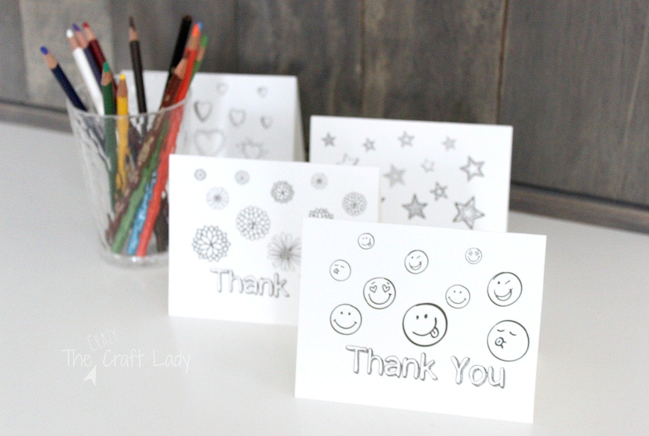 Printable thank you card coloring sheets