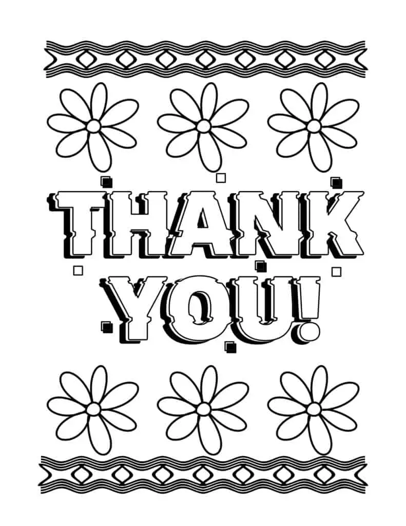 Thank you coloring pages free printables