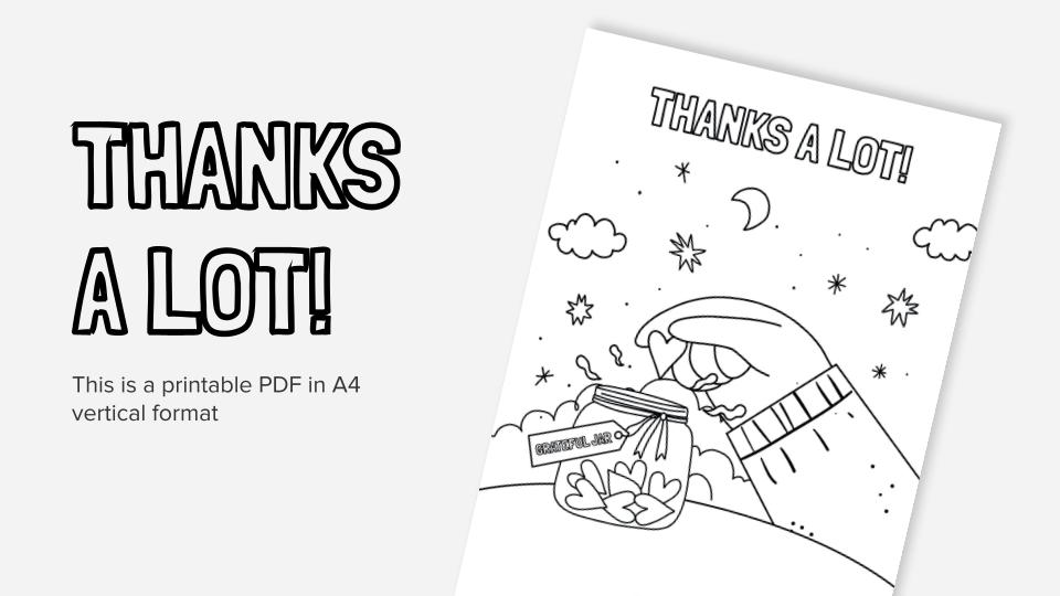 Thanks a lot printable coloring worksheet