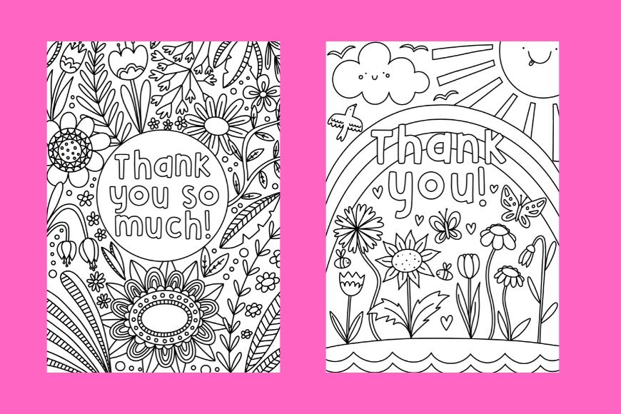 Thank you colouring pages and cards download mum in the madhouse