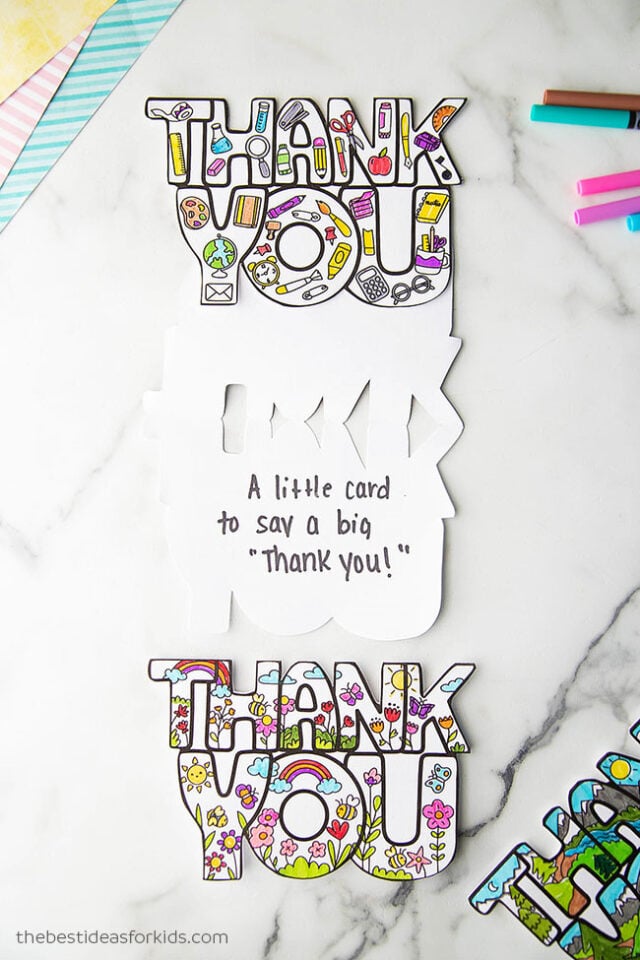 Thank you coloring card