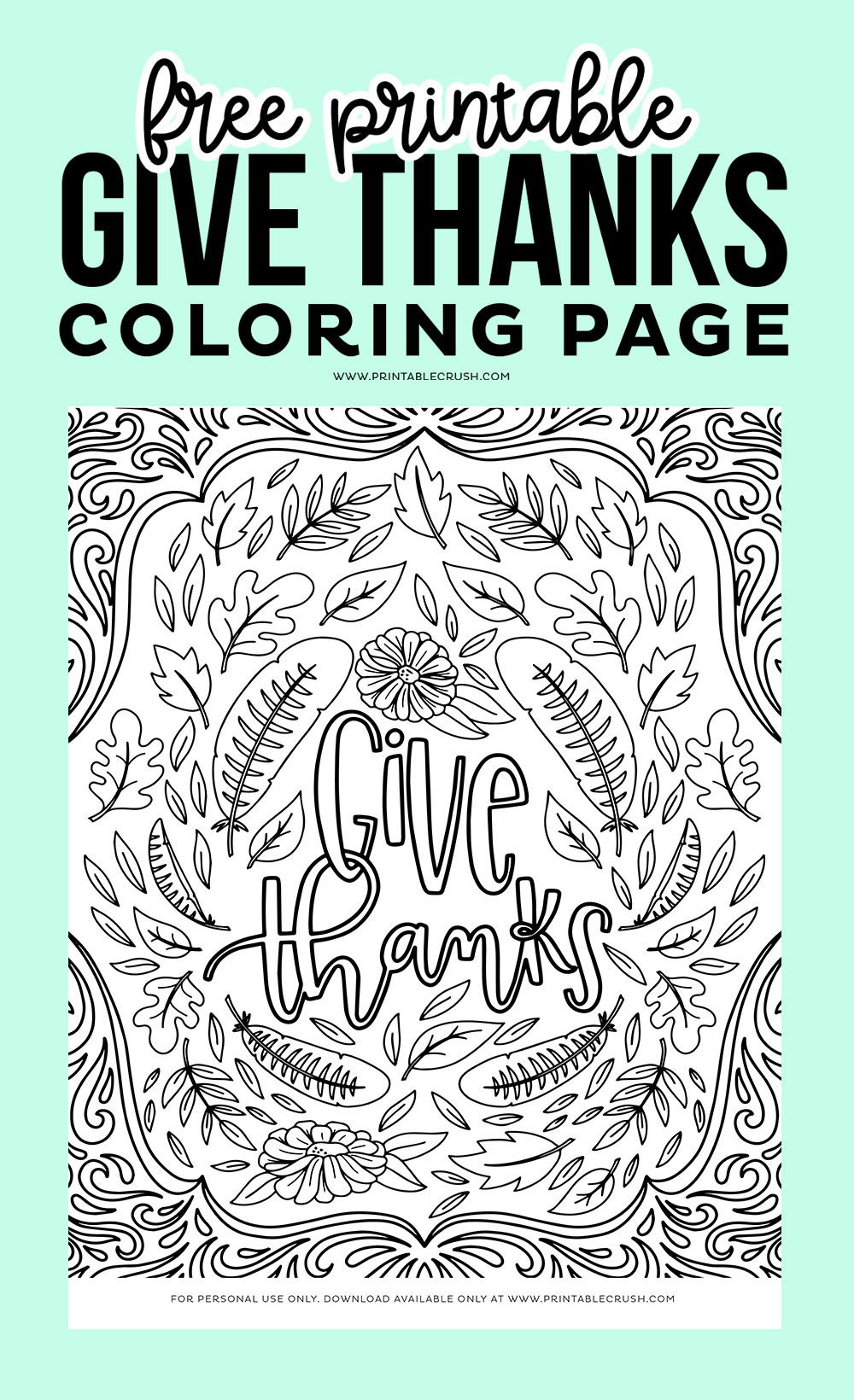 Give thanks coloring page