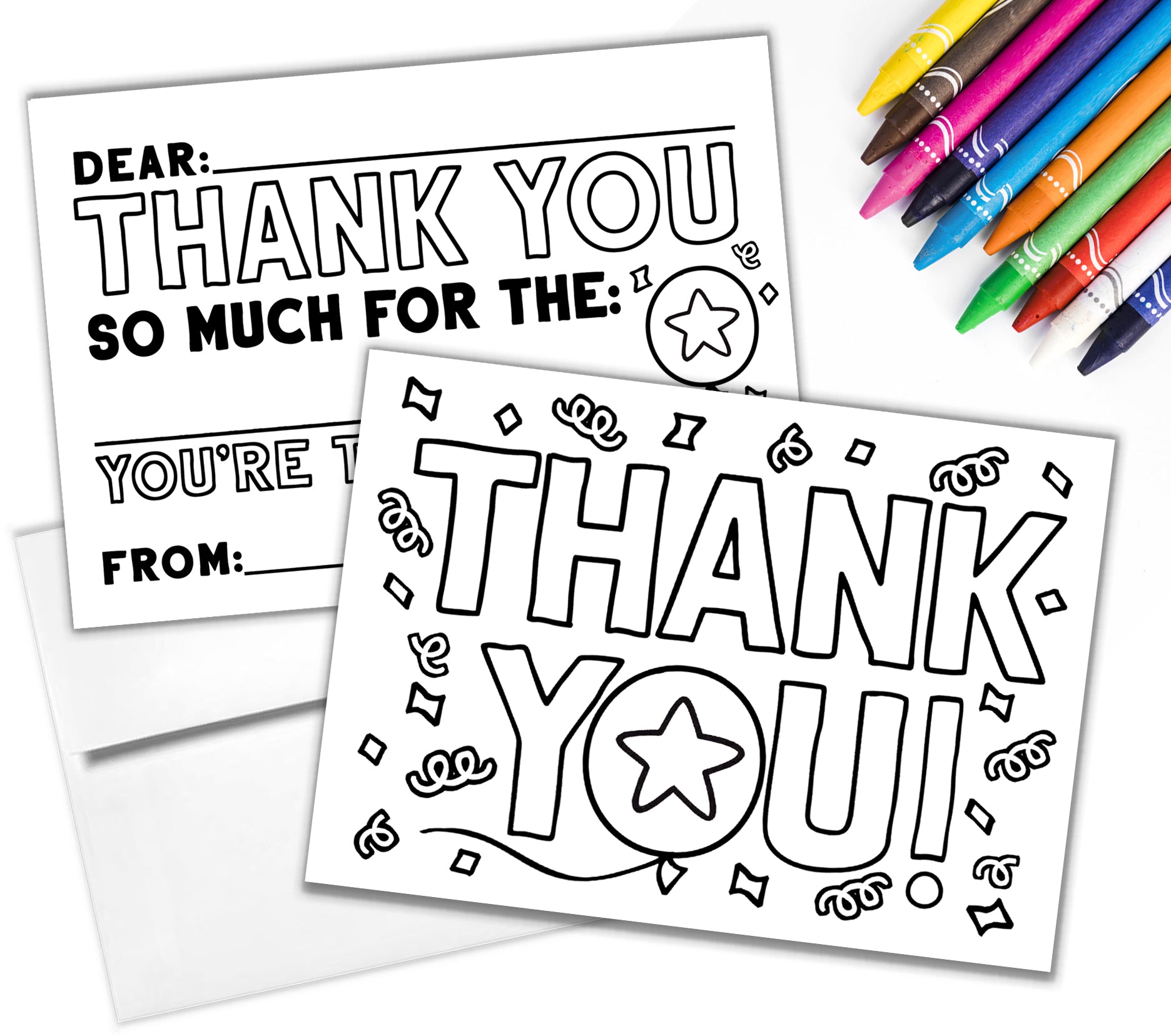 Coloring thank you cards â tiny expressions