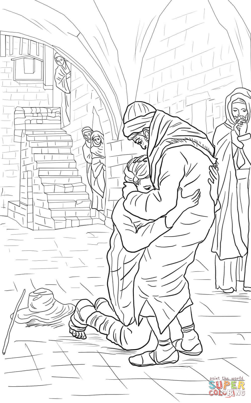 The return of the prodigal son coloring page free printable coloring pages