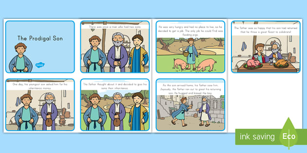 The prodigal son for kids story sequencing cards