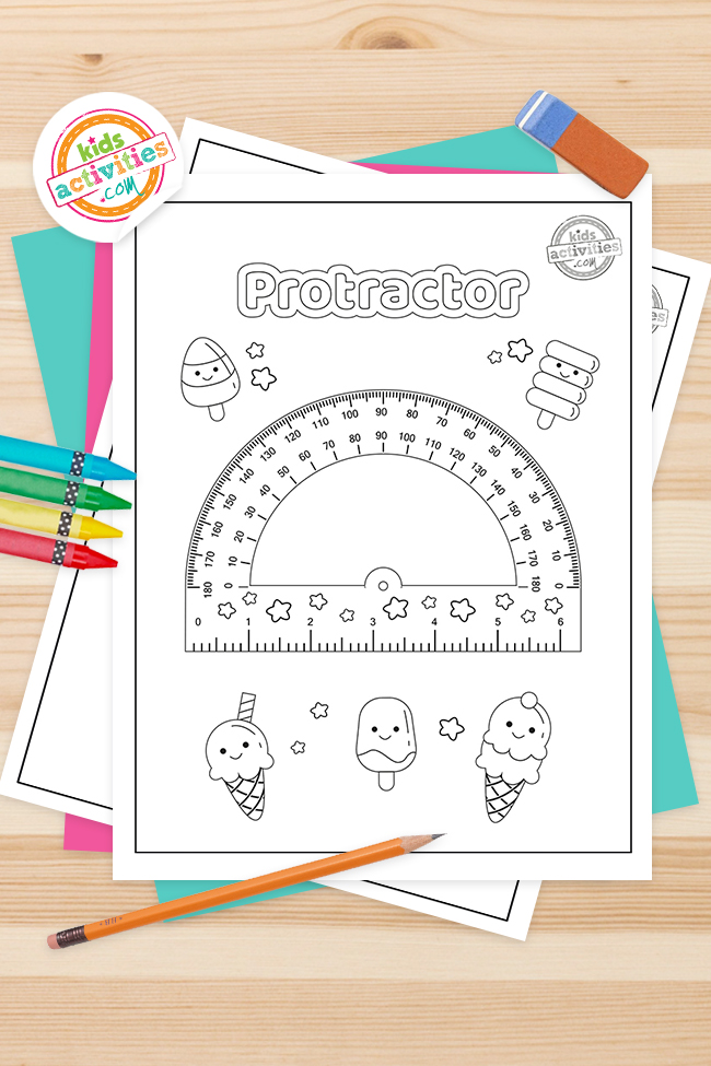 Printable protractor coloring pages for kids kids activities blog