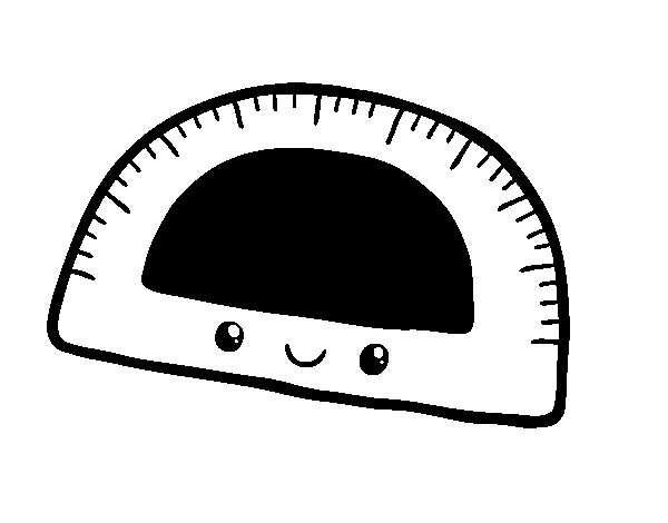 Protractor kawaii coloring page