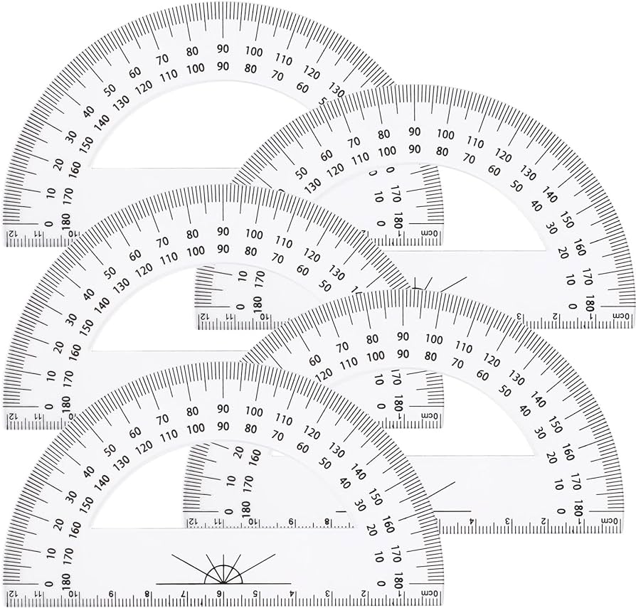 Packs protractor protractors for maths clear protractor set math geometry protractor protractors for students school office protractor rulers sets cm degrees protractors stationery office supplies