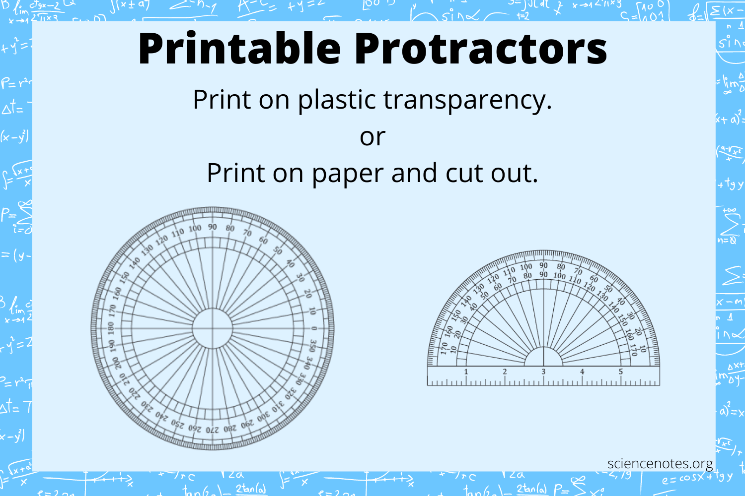 Printable protractors