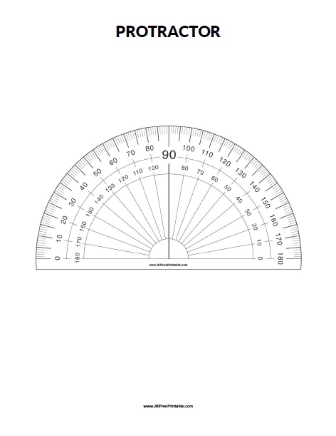 Protractor â free printable