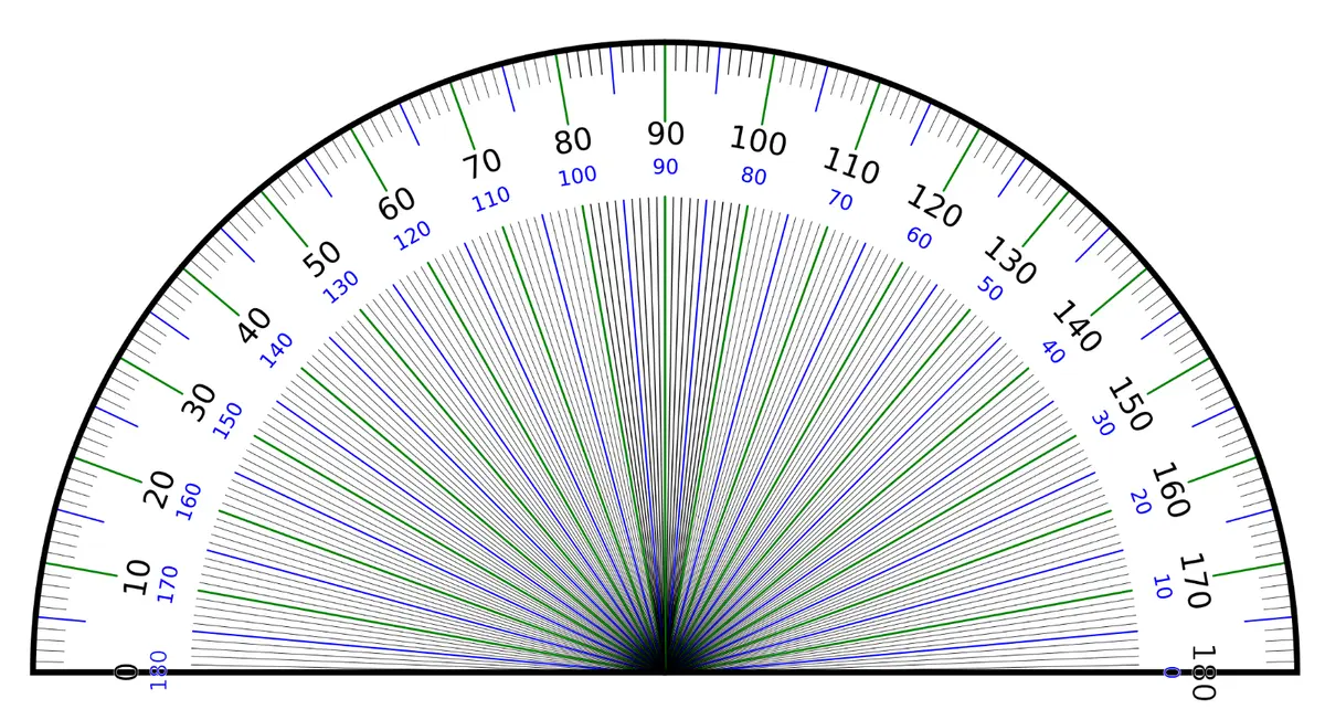 Protractor diagram poster art print geometry angles