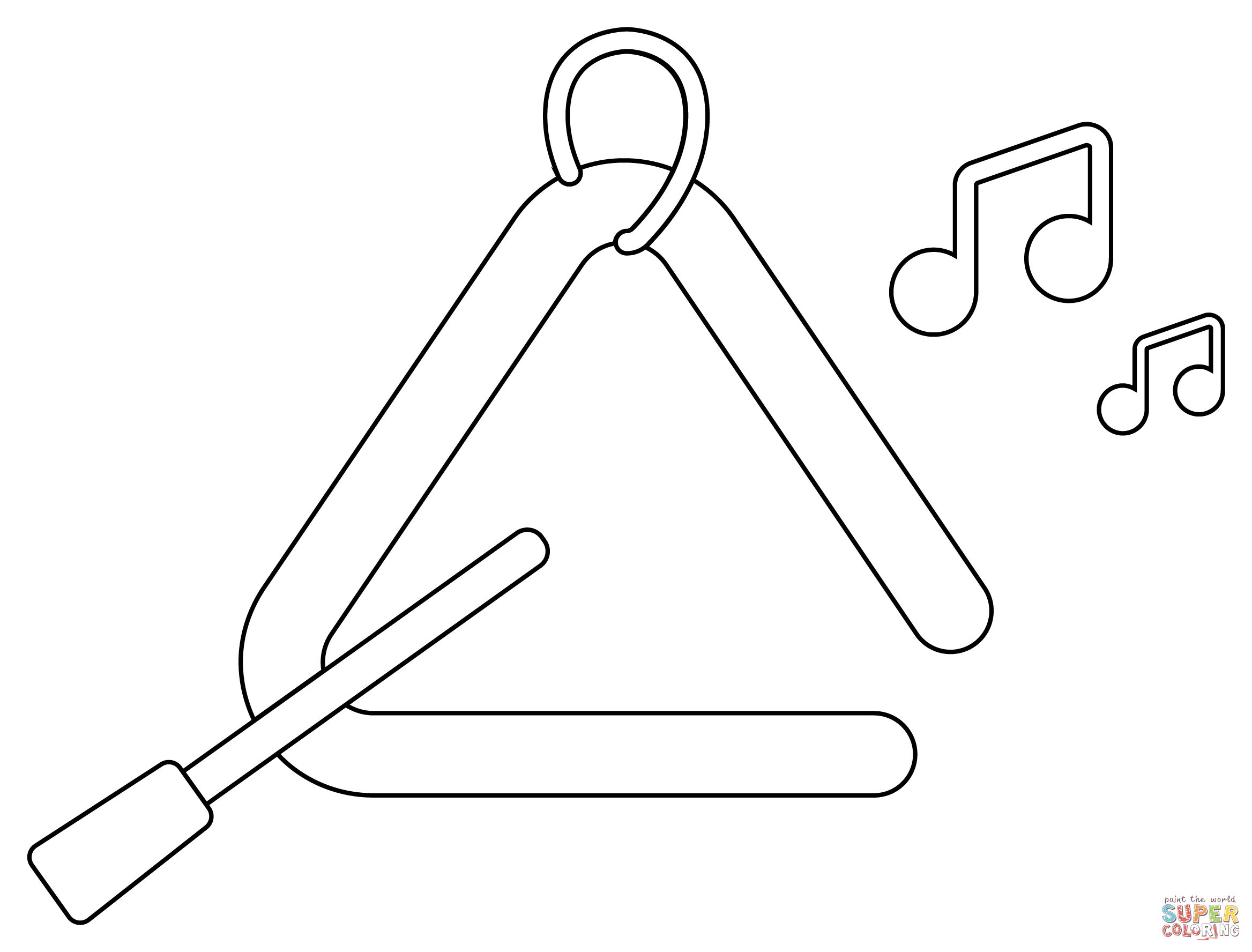 Triangular instrument coloring page free printable coloring pages