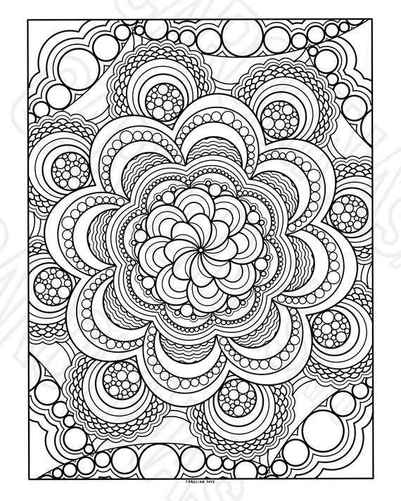 Detailed psychedelic coloring pages for at home fun activities therapeutic creative and relaxing printable for adults and kids digital