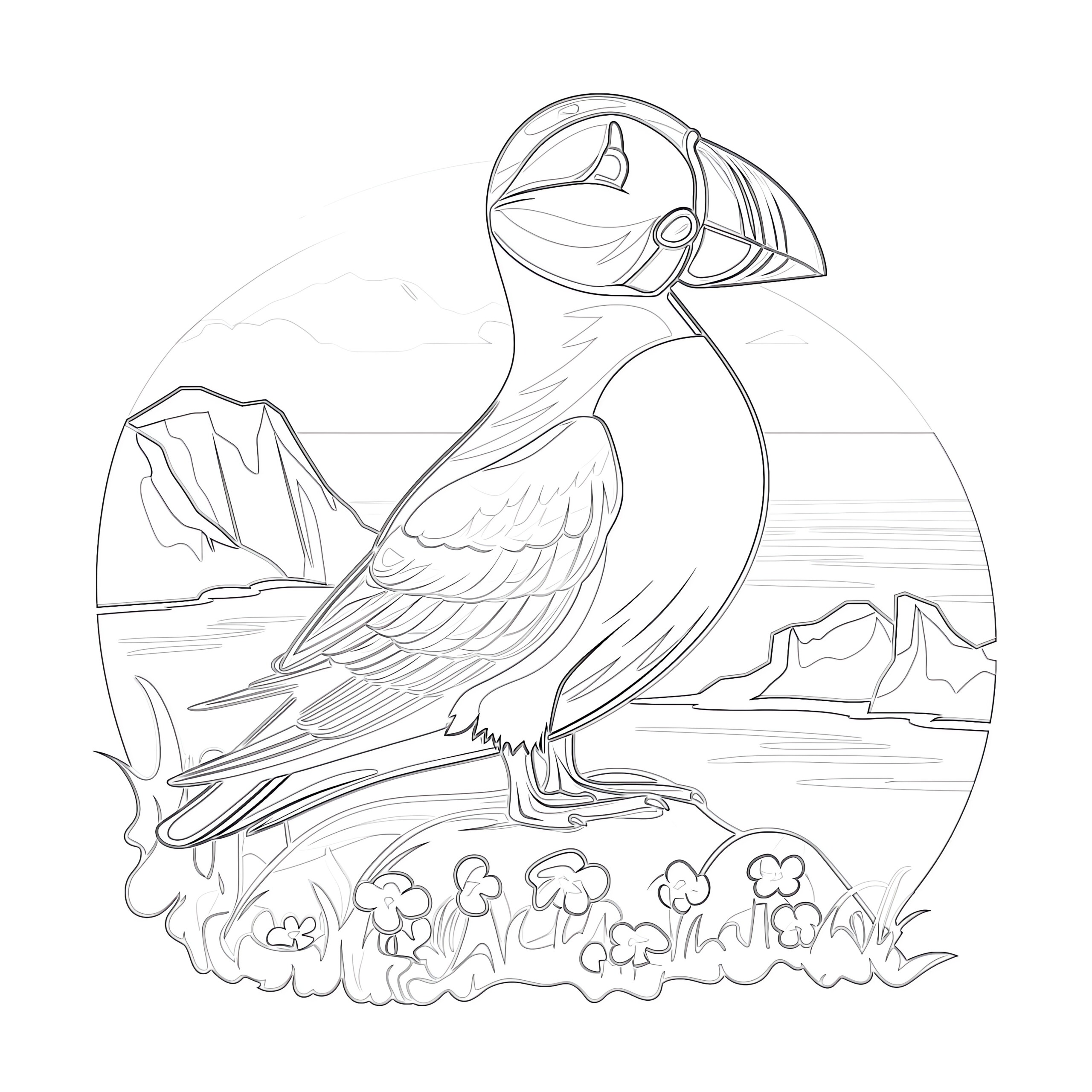 Atlantic puffin coloring page coloring pages mimi panda