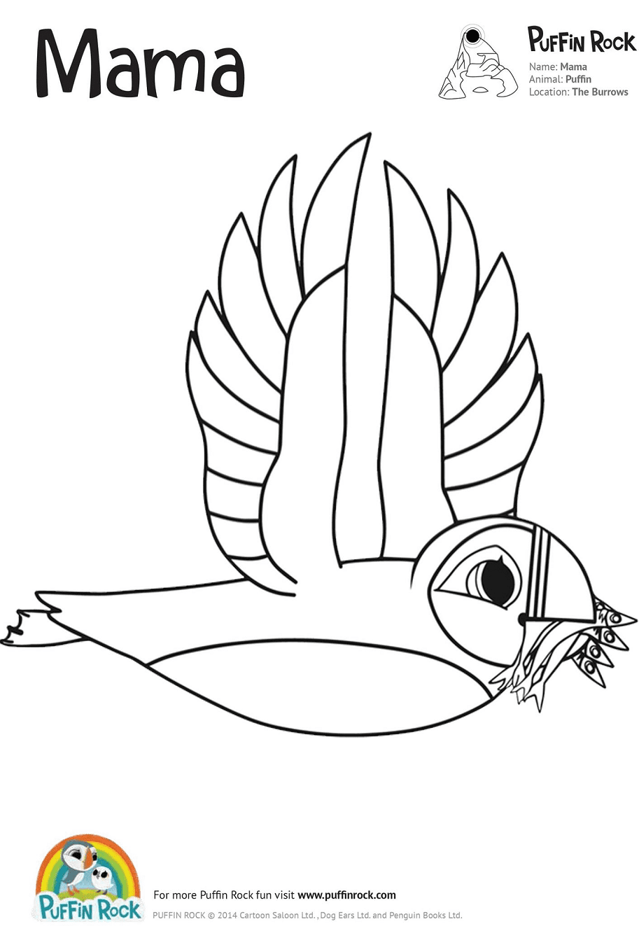 Puffin rock coloring pages printable for free download