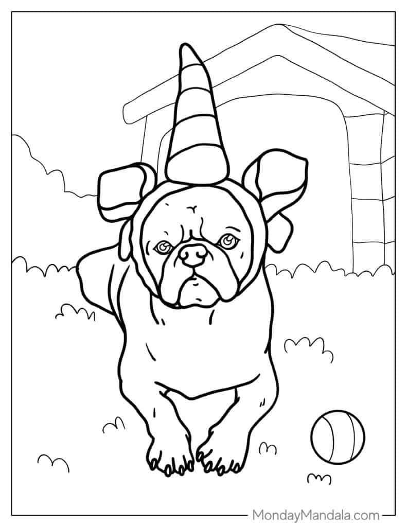 Pug coloring pages free pdf printables