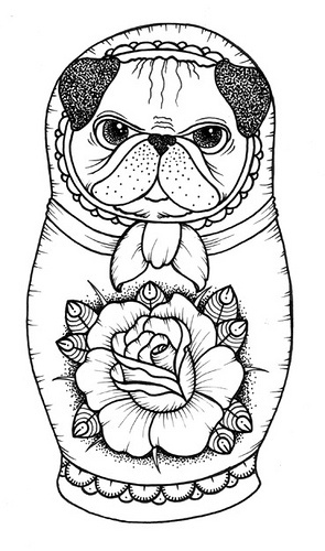 Pug coloring pages