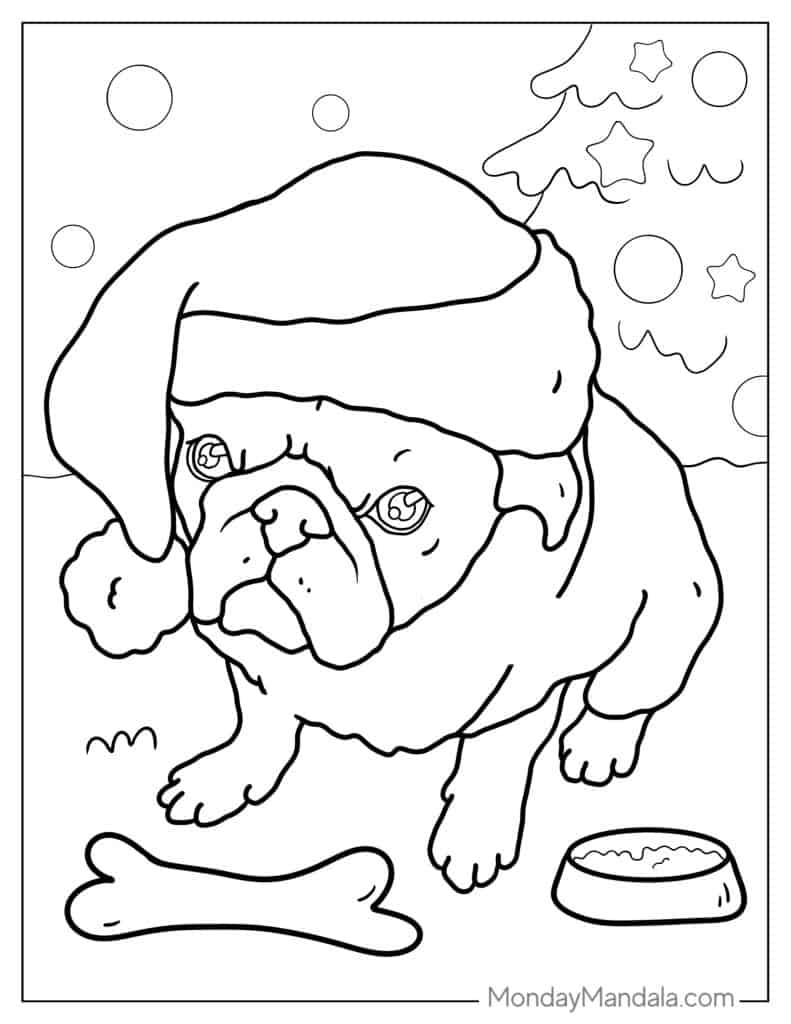 Pug coloring pages free pdf printables