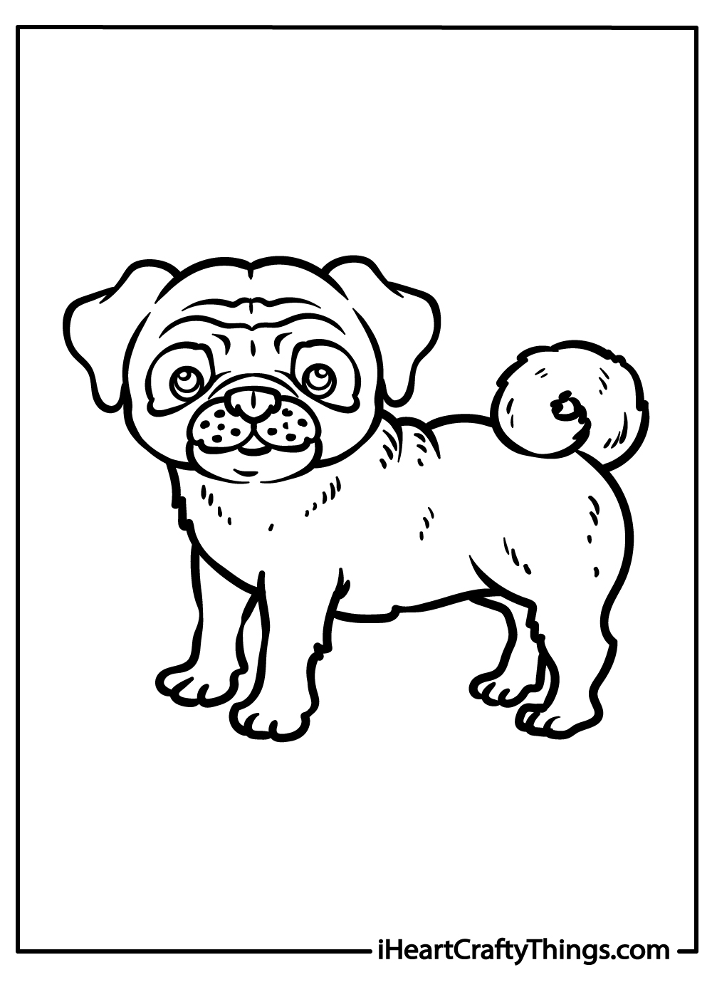 Pug coloring pages free printables