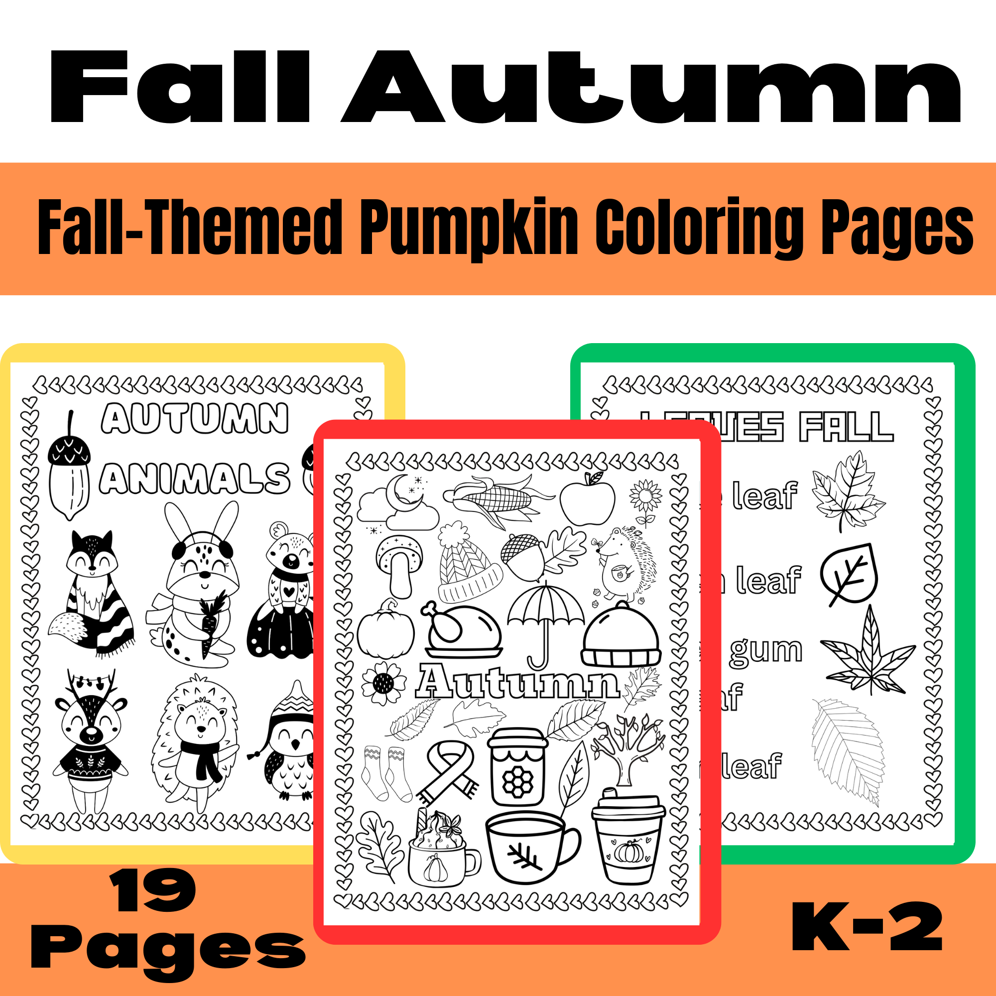 Fall autumn season coloring sheets fall