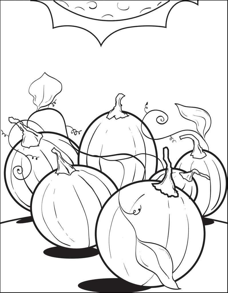 Printable pumpkin patch coloring page for kids â