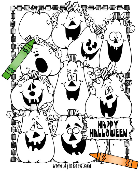Print this coloring page from djs pumpkin patch and carve up a smile