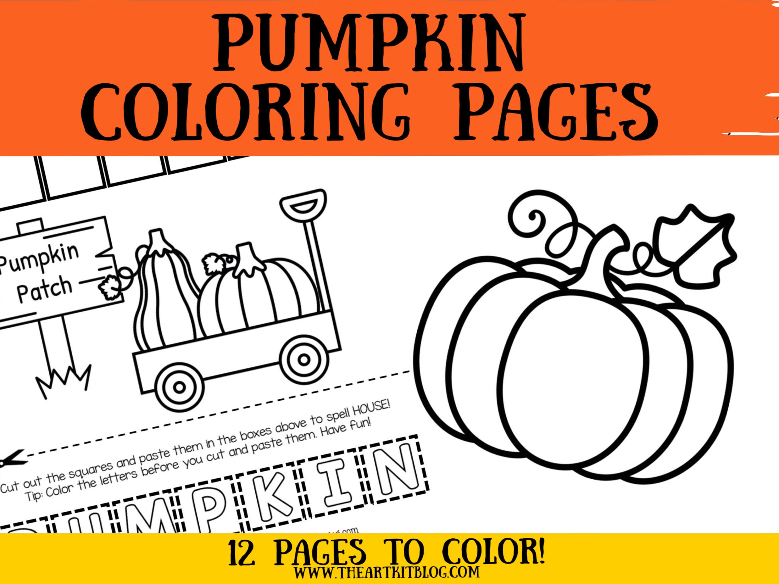 Free pumpkin coloring pages for kids â the art kit