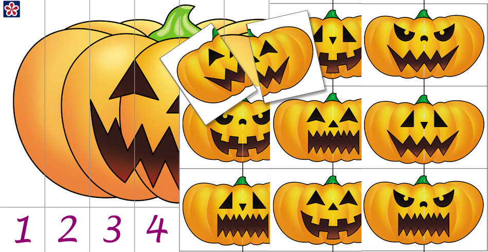 Free printable pumpkin matching puzzles