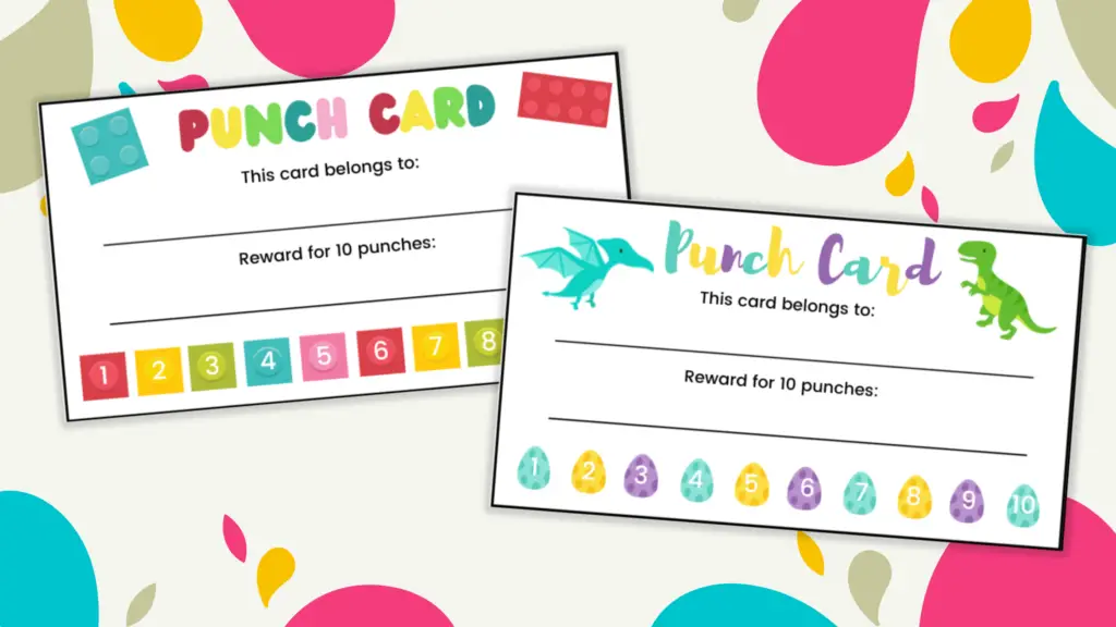 Free printable reward punch cards ways to use them