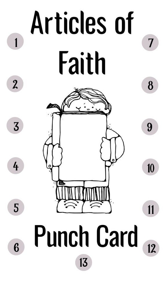 Articles of faith punch card