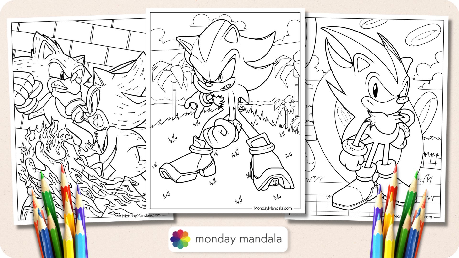 Shadow sonic coloring pages free pdf printables