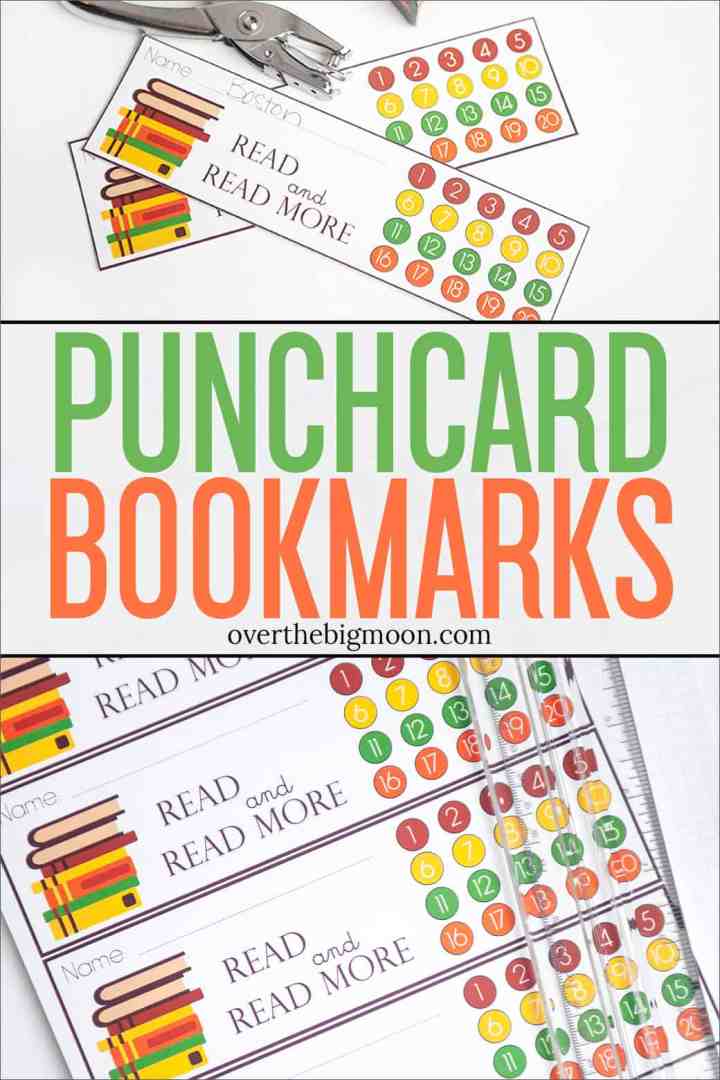 Printable punchcard bookmarks