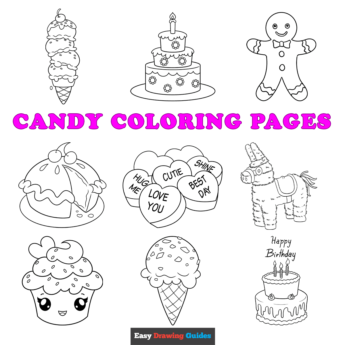 Free printable candy coloring pages for kids