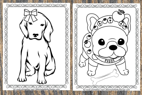 Puppy coloring pages free