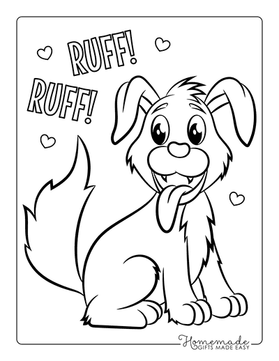 Free dog coloring pages for kids adults