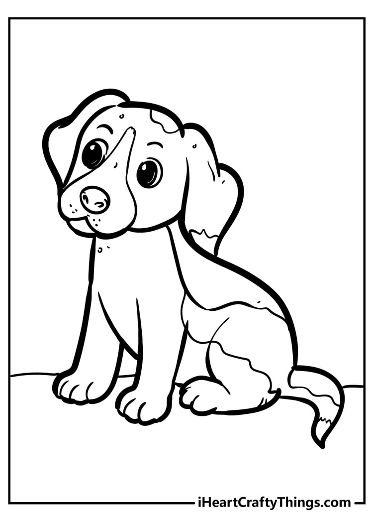 Puppy coloring pages free printables