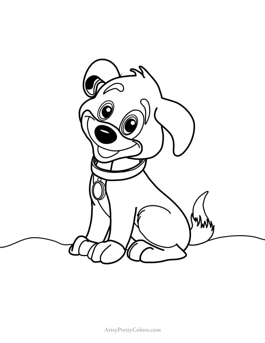 Cute puppy coloring pages for free