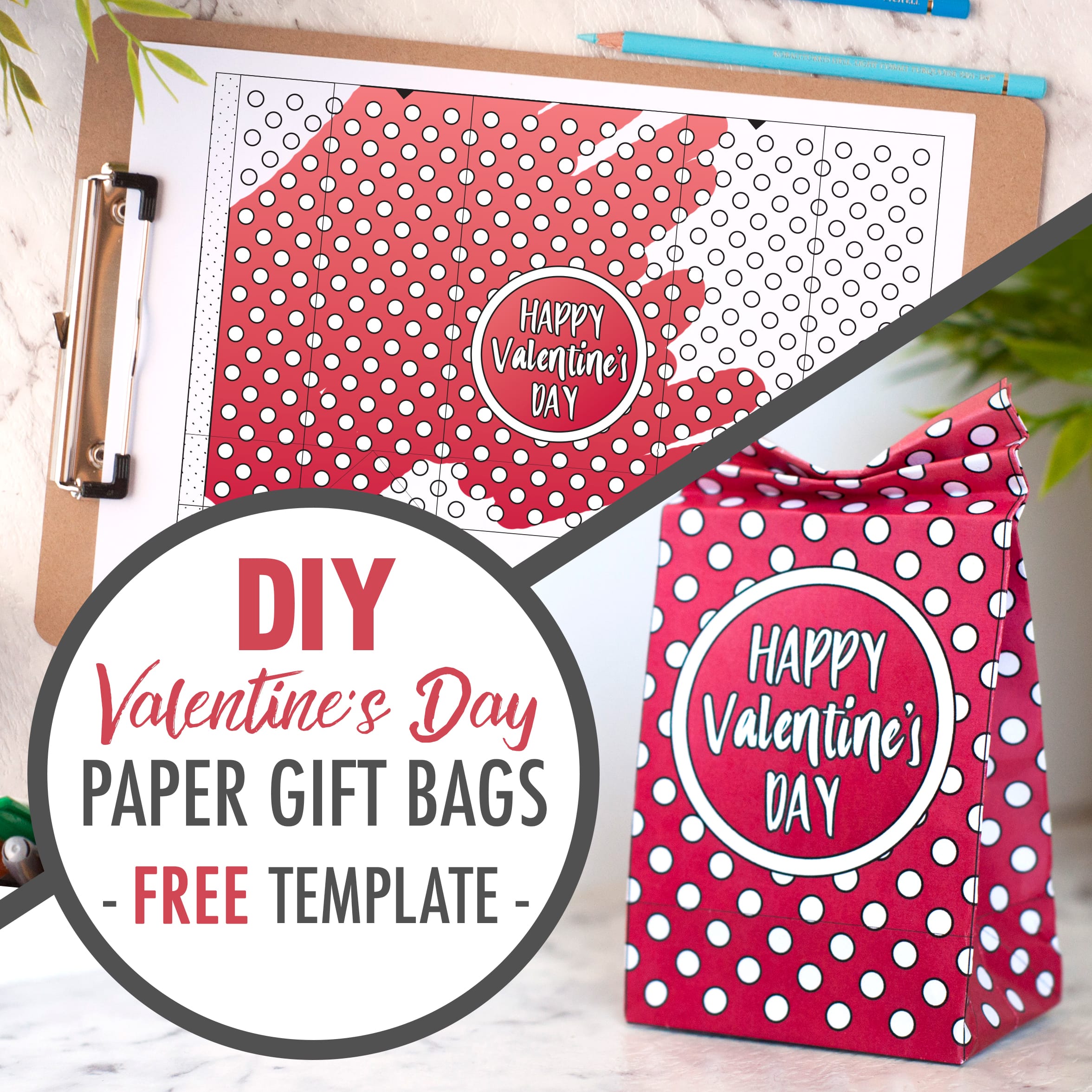 Free diy paper gift bag template