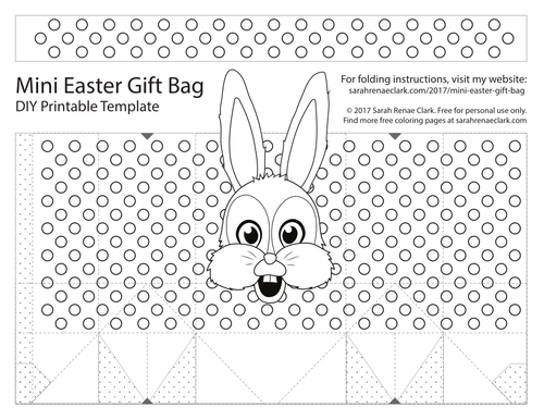 Diy easter gift bag templa set of printable pdf templa to color make a paper gift bag teaching resources