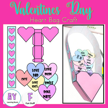 Valentines day craft bag heart template valentines day coloring pages