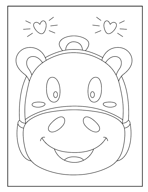 Premium vector school bag coloring pages for kids