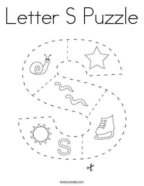 Letter s puzzle coloring page