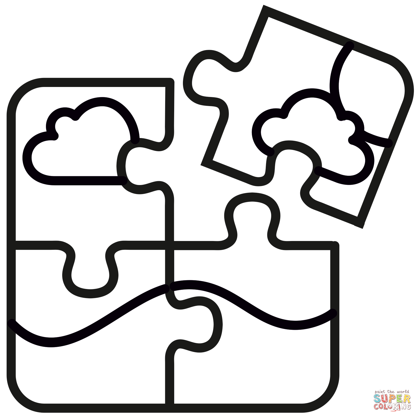 Puzzle pieces coloring page free printable coloring pages